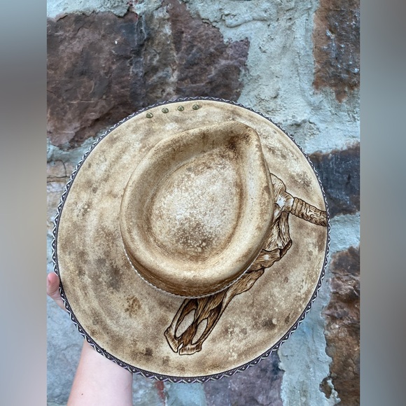 Nwt OS Olive & Pique Hand burned hat - Picture 9 of 10
